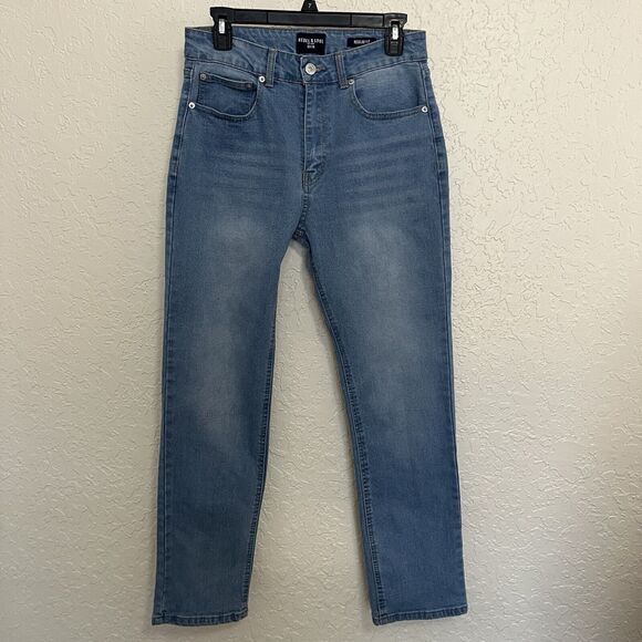 Rebel & Soul | Men’s Regular Fit Medium Wash Straight Let Jeans 30x30 - Picture 2 of 5